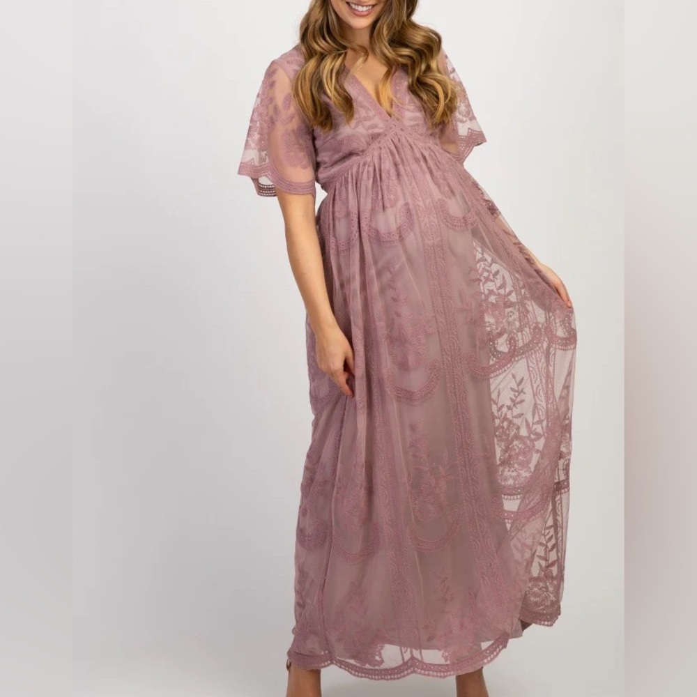 Pink Blush size L mauve maternity dress.